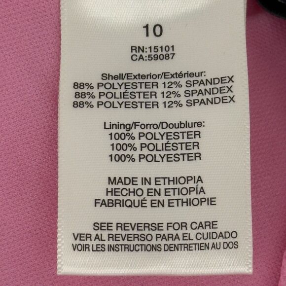 Ellen Tracy Pink Red Striped Swimsuit Size 10 One Piece Ruched Lined Padded - Picture 8 of 9